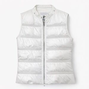GIZIA white down women vest with Swarovski crystals size small